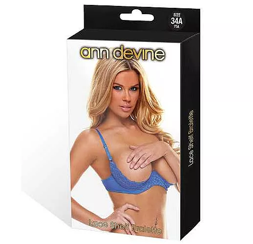 Бюстгальтер с открытой чашечкой 34A синий