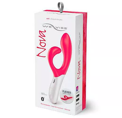 Розовый вибромассажёр с клиторальным отростком We Vibe Nova Pink - 21,5 см.
