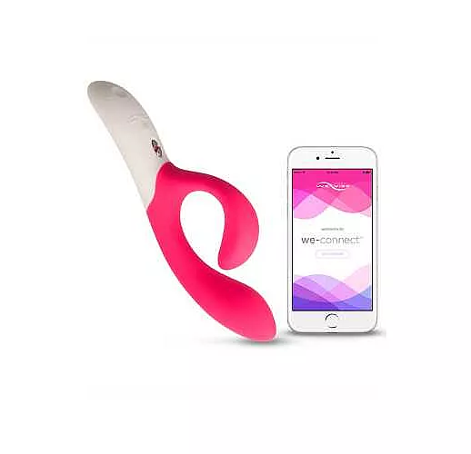 Розовый вибромассажёр с клиторальным отростком We Vibe Nova Pink - 21,5 см.