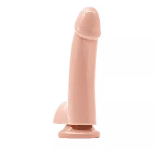 Телесный гладкий фаллоимитатор на присоске с мошонкой Smooth 4 Inch Dildo - 14,6 см.