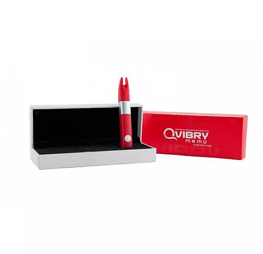 Красный клиторальный вибратор с 4GB USB памяти и 7 режимами вибрации