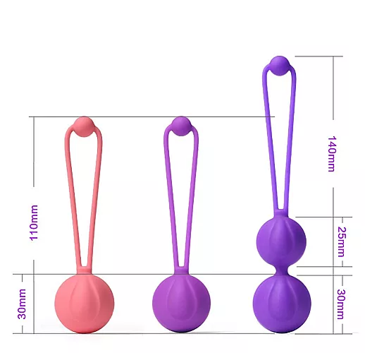 Набор из трех разноцветных шариков для упражнений кегеля
