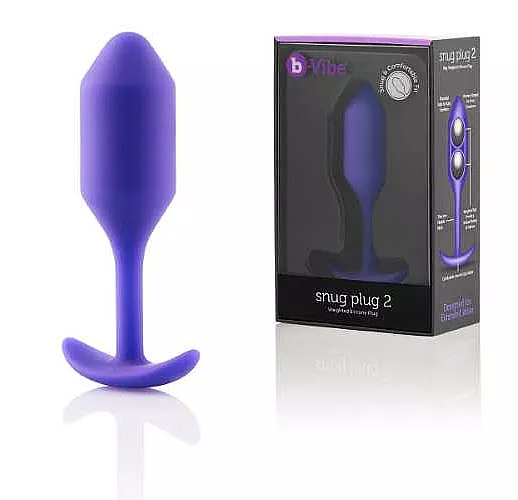 Фиолетовая пробка для ношения B-vibe Snug Plug 2 - 11,4 см.