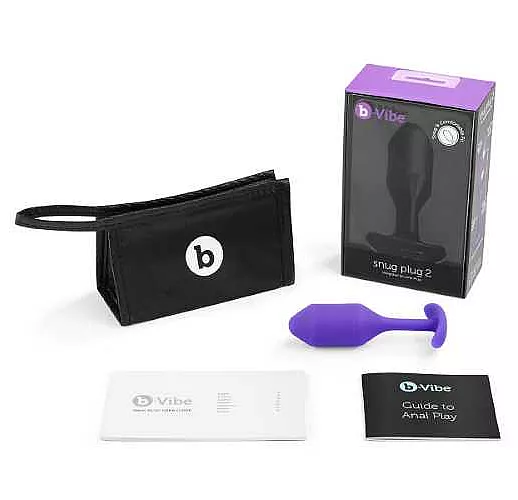 Фиолетовая пробка для ношения B-vibe Snug Plug 2 - 11,4 см.