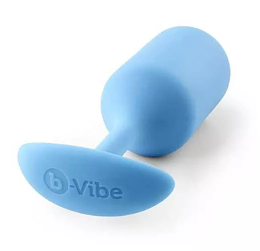 Голубая пробка для ношения B-vibe Snug Plug 3 - 12,7 см.