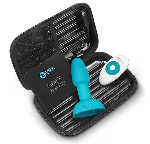 Бирюзовая анальная пробка с римминг-эффектом RIMMING PETITE - 12,4 см.