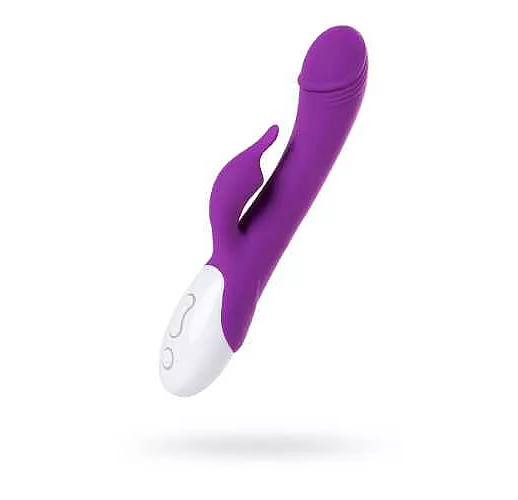 Фиолетовый вибратор LOVEMOMENT с подогревом - 21,5 см.