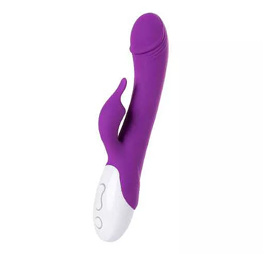 Фиолетовый вибратор LOVEMOMENT с подогревом - 21,5 см.
