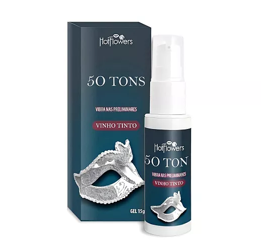 Возбуждающий гель Hot Flowers "50 Tons" для двоих с «вибрацией» и ароматом красного вина - 15 гр.