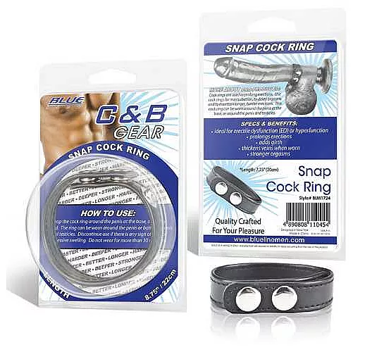 Кольцо на пенис SNAP COCK RING из искусственной кожи на клепках Кольцо на пенис SNAP COCK RING из искусственной кожи на клепках