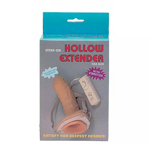 Фаллопротез на ремнях телесного цвета с вибрацией - 17 см.