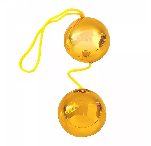Золотистые гладкие вагинальные шарики Erowoman "Vaginal Balls" - 50 грамм, ⌀ 3,5 см.