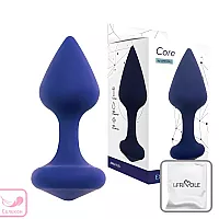 Бархатистая силиконовая анальная пробка Exo Pacific в глубоком цвете "Тихоокеанский синий" - 7,5 см.