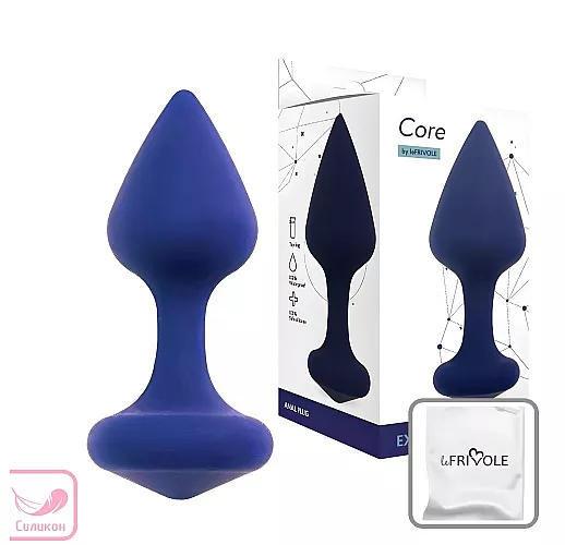 Бархатистая силиконовая анальная пробка Exo Pacific в глубоком цвете "Тихоокеанский синий" - 7,5 см.