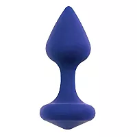 Бархатистая силиконовая анальная пробка Exo Pacific в глубоком цвете "Тихоокеанский синий" - 7,5 см.