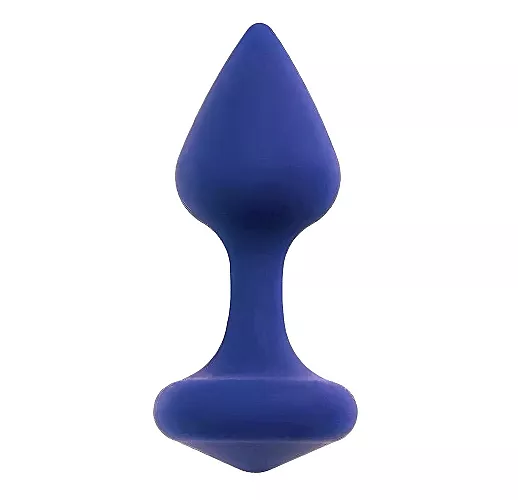 Бархатистая силиконовая анальная пробка Exo Pacific в глубоком цвете "Тихоокеанский синий" - 7,5 см.
