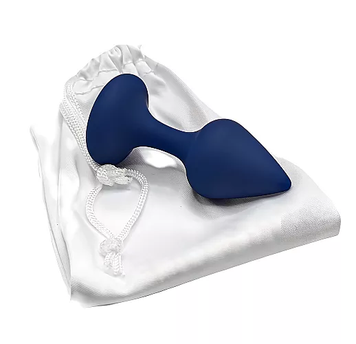 Бархатистая силиконовая анальная пробка Exo Pacific в глубоком цвете "Тихоокеанский синий" - 7,5 см.