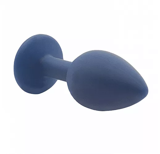 Черничная силиконовая анальная пробка Gamma Blueberry с фиолетовым кристаллом - 7,2 см. ⌀ 2,8 см.