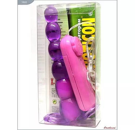 Анальный конус с вибрацией и проводным пультом - 16 см.