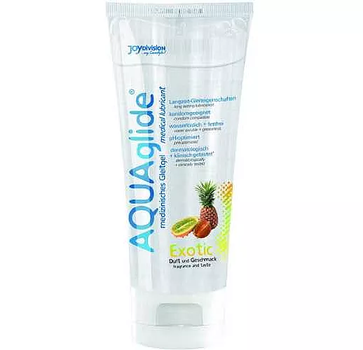 Гель-лубрикант на водной основе AQUAglide с ароматом экзотических фруктов - 100 мл.