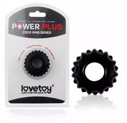 Чёрное эрекционное кольцо POWER PLUS Cockring
