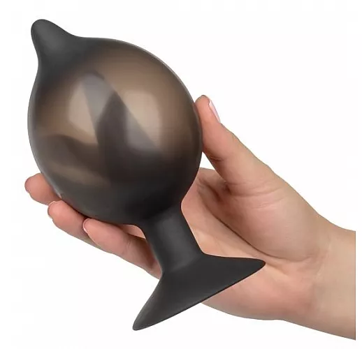 Анальная пробка с функцией расширения Inflatable Butt Plug Medium из силикона - 14,2 см.