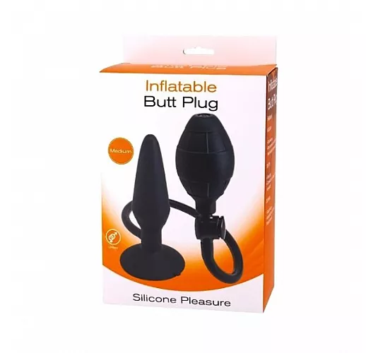Анальная пробка с функцией расширения Inflatable Butt Plug Medium из силикона - 14,2 см.