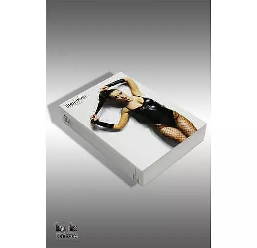 Боди Inez с эффектом мокрой ткани S-M черный