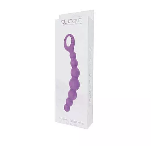 Фиолетовая анальная цепочка CATERPILL-ASS SILICONE PURPLE - 19,5 см.