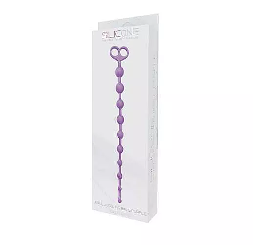 Фиолетовая анальная цепочка с 10 звеньями ANAL JUGGLING BALL SILICONE - 33,6 см.