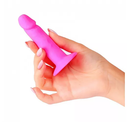 Ярко-розовый анальный фаллоимитатор Sexy Friend "Love Play" из силикона, на присоске - 10 см.