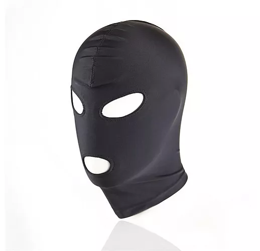 Эластичная чёрная маска-шлем Notabu BDSM "Helmet" с отверстиями для глаз и рта