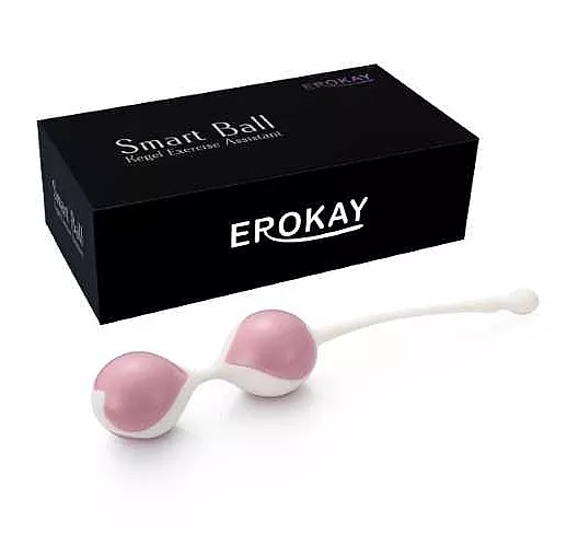 Бело-розовые вагинальные шарики Erokay
