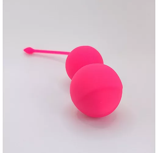 Силиконовые гладкие вагинальные шарики "Cosmo" со смещенным центром тяжести - 83 грамма, ⌀ 3,6 см.