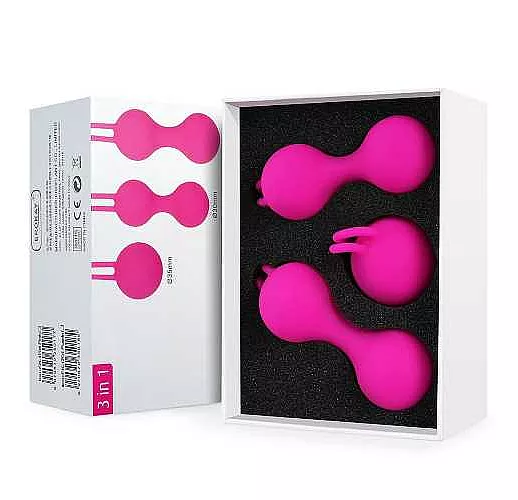 Набор из трех розовых вагинальных шариков Erokay