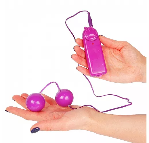 Фиолетовые вагинальные вибро-шарики Ero "Art of Pleasure" с регулировкой интенсивности вибрации