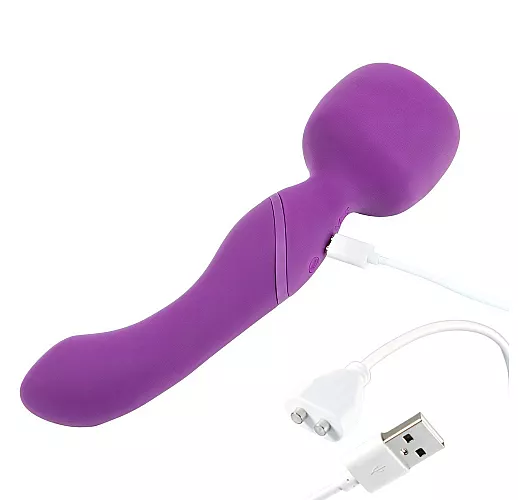 Двусторонний массажер Lola "Heating Wand" 2x10 режимов вибрации, нагрев до 42°C, IPX7, USB - 22 см.