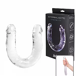 Прозрачный двусторонний фаллоимитатор Intergalactic "Eternity" - 29,5 см.