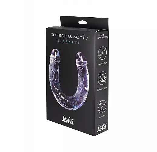 Прозрачный двусторонний фаллоимитатор Intergalactic "Eternity" - 29,5 см.