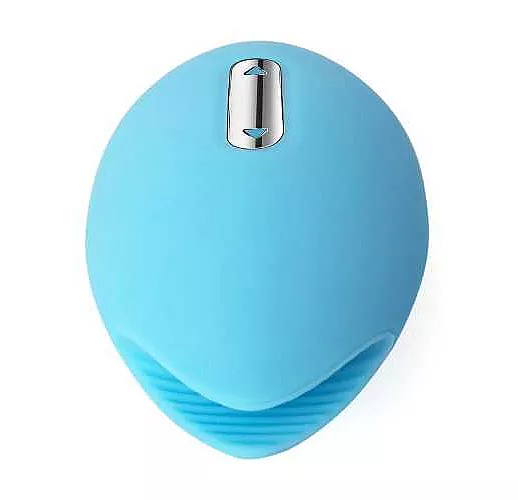 Голубой вибростимулятор клитора Candy с эффектом "поцелуя рыбки"