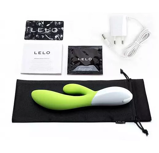 Вибромассажер Ina 2 цвета лайма - 20 см.