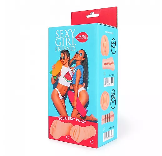 Большой телесный мастурбатор-вагина "Sexy Girl Friend" с внутренним рельефом и к-т эрекционных колец