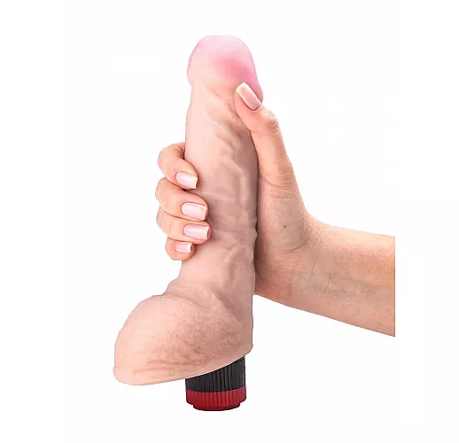 Внушительный вибратор-реалистик "Human Form" из киберкожи "NeoSkin" мультискоростной - 19 см.