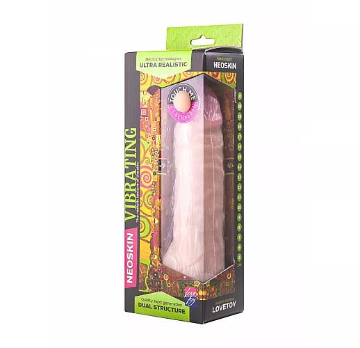 Внушительный вибратор-реалистик "Human Form" из киберкожи "NeoSkin" мультискоростной - 19 см.