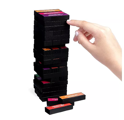 Игра падающая башня дженга «Башня искушений» с фантами - 54 бруска