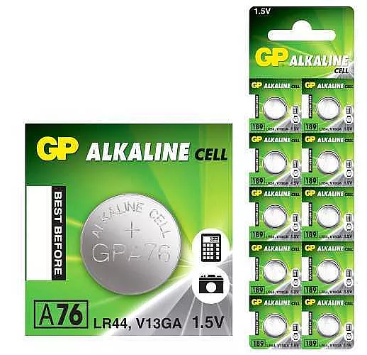 Батарейка GP Alkaline Cell LR44 (A76, V13GA) - 1 шт. Батарейка GP Alkaline Cell LR44 (A76, V13GA) - 1 шт.