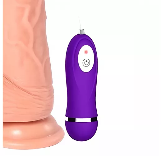 Реалистичный вибратор Real "Dual Layer" с 10 режимами вибрации и пультом управления - 20 см.