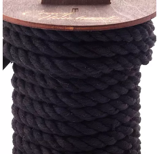 Пятиметровая черная хлопковая веревка на катушке, для тактильной практики Шибари
