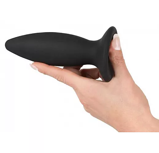 Чёрная перезаряжаемая анальная пробка Black Velvets Recharge Plug S - 11 см.