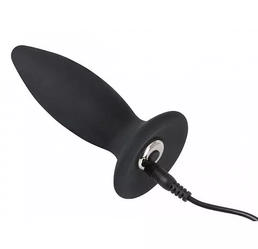 Чёрная перезаряжаемая анальная пробка Black Velvets Recharge Plug S - 11 см.